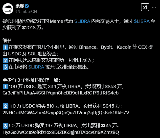 阿根廷总统代币涉嫌‘老鼠仓’与‘撤池子’策略,卷走上亿美金风波