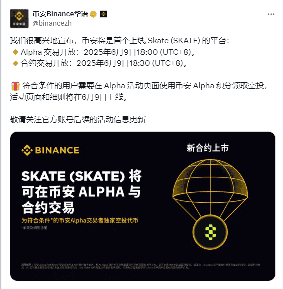 Skate震撼登陆币安：475万融资引爆社区空投狂欢