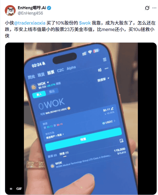 4亿交易量现形记:币安美股首秀遇冷,20万市值公司竟成僵尸股